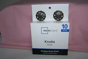 Perillas de gabinete Mainstays de 10 piezas tejidas con tornillos de montaje acabado de latón antiguo - Imagen 1 de 3