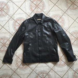 John Varvatos Motorrad Ziegenleder Slim Fit Jacke Schwarz Größe 46 M L - Bild 1 von 12