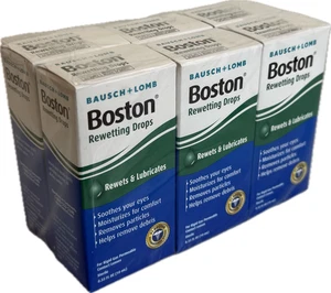 6 Pk Bausch + Lomb Boston Rewetting Drops 0.33 fl oz EXP: 8/2026 (New in Box) - Picture 1 of 6