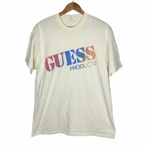 Vintage Guess T-Shirt Tee Shirt Ombre Creme Grafik - Bild 1 von 7