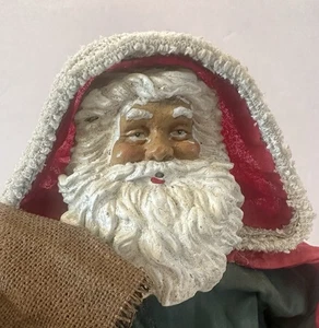 Vtg Fabric Mache Santa Claus Father Christmas Nostalgic Country 12 In Cottage - Picture 1 of 9