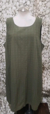 Vestido Liz Claiborne Talla XXL Ojales Verde Oliva Sin Mangas Bolsillos Forrado Verano Foto 1 de 4