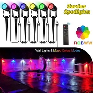 6in1 LED Gartenstrahler ,18W RGBWW Spitzenlichter für Weg Terrasse Hof Wand Baum - Bild 1 von 7