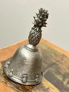 Vintage 1980  Pineapple Pewter Bell: Rawcliffe P. Davis, 2.5” - Picture 1 of 3