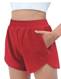 Girls Athletic Shorts with Zipper Pockets High Waisted Running Shorts Soccer ... - Picture 1 of 6