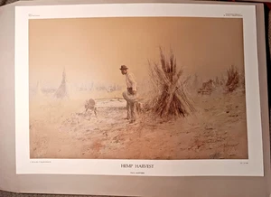 Paul Sawyier print numbe#ed Hemp Harvest #313 Unframed with Certificate - Picture 1 of 13