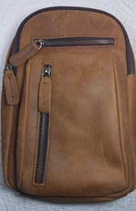 Bolso bandolera de cuero para hombre de moda, mochila con correa ajustable - Imagen 1 de 11