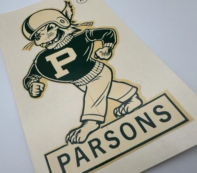 Casco de fútbol americano Parsons College Wildcats suéter calcomanía transferencia ~ Fairfield Iowa Foto 1 de 4