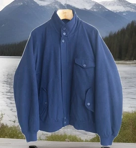 Chaqueta Bomber Brooks Bros Azul Marino Lana Alpaca Forrada a Cuadros Cremallera 44 Hombres 78094E - Imagen 1 de 18