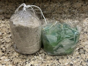 Vaso ciotola vetro e sabbia mare fienile ceramica set riempimento decorativo NUOVO - Foto 1 di 7