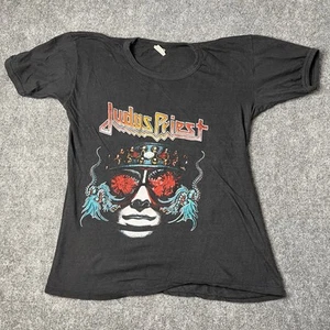 Vtg 1970s Judas Priest Ringer T-shirt Metal Rock Concert Tour Band Tee RARE - Picture 1 of 9