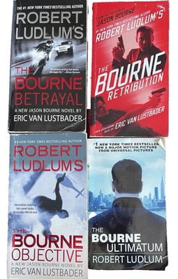 Lot of 4 Jason Bourne Books -  Betrayal, Retribution, Objective, Ultimatum - Image 1 of 4