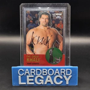 Great Khali IP Auto Topps Heritage 2007 cromo #7 WWE Smackdown sin certificado de autenticidad - Imagen 1 de 2