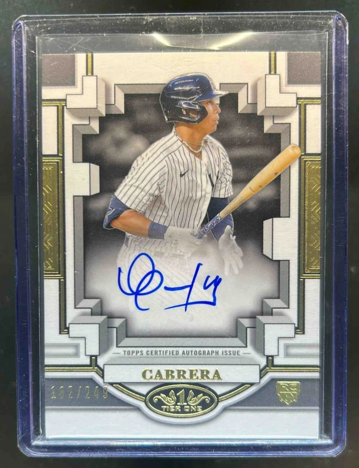 2023 Topps Tier One Oswaldo Cabrera Break Out Auto Rookie RC #/249 Yankees - Image 1 of 2