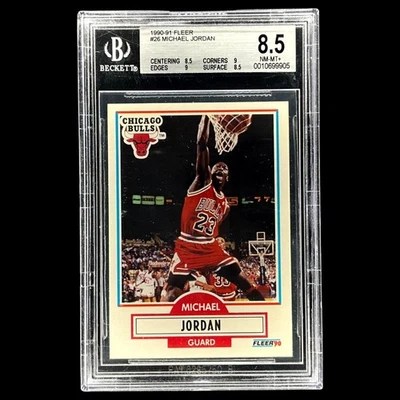 Fleer Michael Jordan #26 1990-91 clasificación BGS 8,5 casi nuevo-como nuevo + Foto 1 de 2