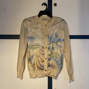 Salvatore Ferragamo Cardigan Women’s Button Front Small Vintage 100% Silk-Wool - Picture 1 of 9