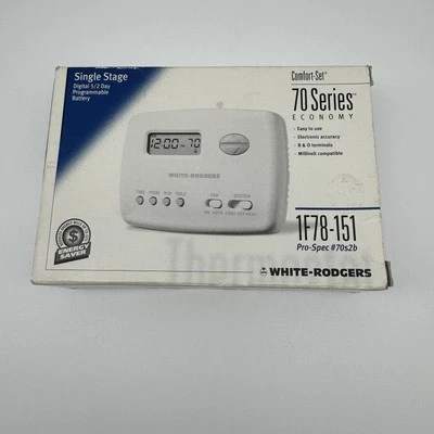NUEVO Termostato Blanco Rodgers 1F78-151 24V Milivoltios Batería Programable 5/2 Días Foto 1 de 4