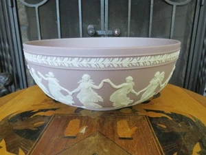 Rare Wedgwood Lilac Jasperware Large Bowl Centerpiece Dancing Hours (1961) - Picture 1 of 15