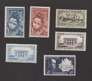 MARTINIQUE FRANCE STAMPS COLLECTION OF 6, MH, OG, FROM ESTATE - Picture 1 of 1