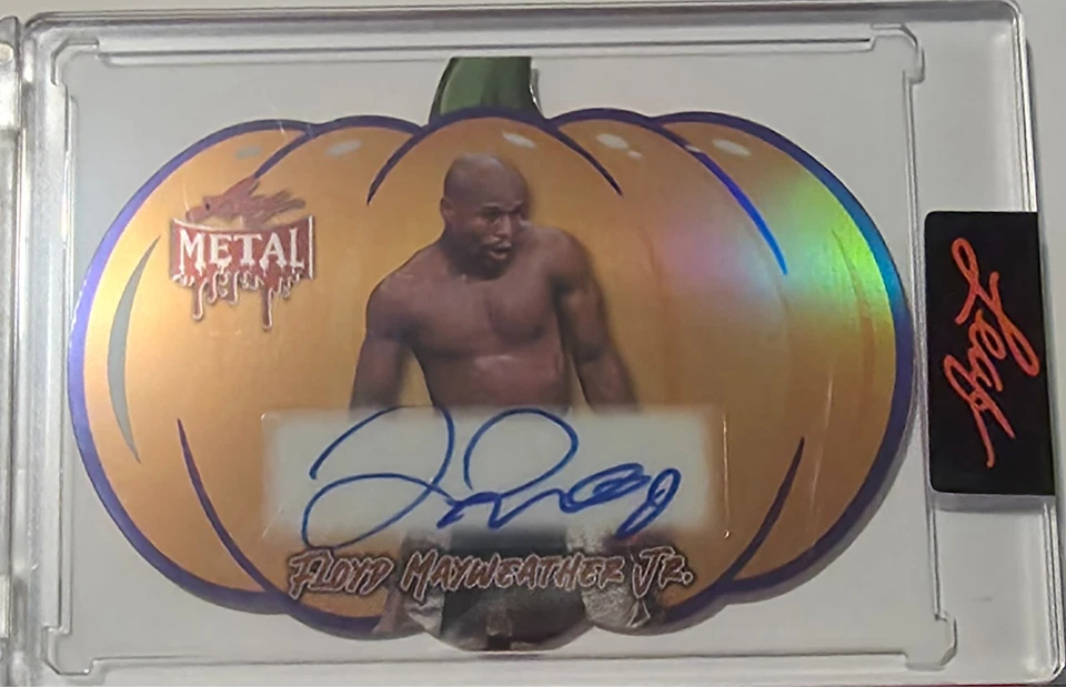 Floyd Mayweather 2025 Leaf Metal HALLOWEEN PURPLE JACK-O-LANTERN Autograph #1/13 - Image 1 of 1