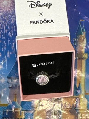 2025 Disney Parks Mickey Snowflake Pink Castle Holiday Christmas Pandora Charm💥 - Image 1 of 2