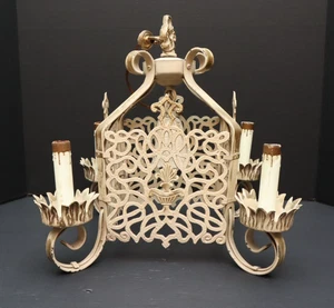 Vintage Art Deco Hängelampe Gothic Spanish Revival Kronleuchter 4 Leuchten ATQ - Bild 1 von 11