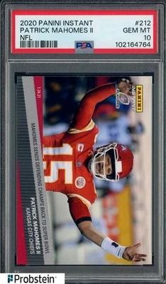 2020 Panini Instant NFL Football #212 Patrick Mahomes II Chiefs PSA 10 GEM MINT - Image 1 of 2