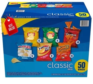 Frito-Lay Snacks Multipack 50 Count Flavor Mix Snack Chips - Picture 1 of 3