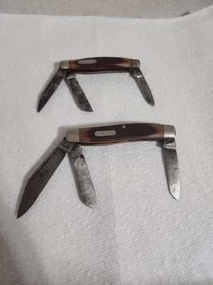 Cuchillos de bolsillo de colección Schrade EE. UU. Old Timer 80T Senior Stockman y 34OT 3 hojas Foto 1 de 4