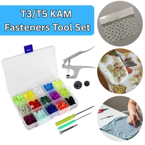 Plastic Snap Buttons Pliers Kit T3/T5 KAM Fasteners Tool Set - Baby Bibs Clothes - Picture 1 of 28