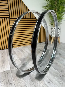 "Llantas aros de metal de 22"" para bombo herrajes/negro y cromo #OC33" - Imagen 1 de 6