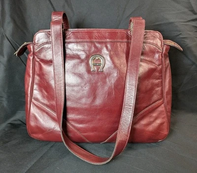 Bolso de Hombro Vintage Años 70 Etienne Aigner Clásico Antiguo Rojo Borgoña Foto 1 de 4