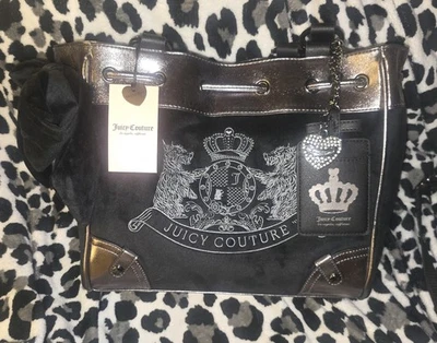 Bolso de Mano Juicy Couture Clásico Scottie Dog Daydreamer Negro Plata Nuevo con Etiquetas Viral Difícil de Encontrar Foto 1 de 4