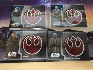 Star Wars Rogue One Four Card Patch Lot Raddus-Bistan-Two Tubes-L-1 Droid - Bild 1 von 1
