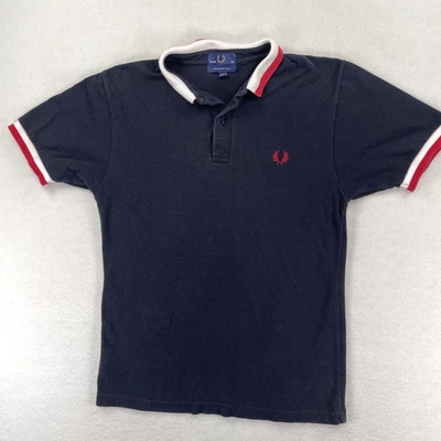 Fred Perry Polo Shirt Mens Small 38 Navy Blue Red White Twin Tipped Cotton Pique - Image 1 of 4