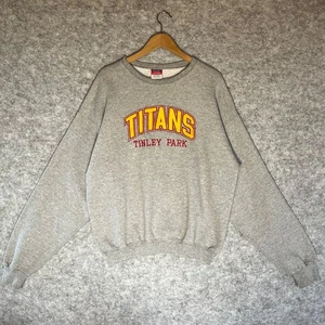Champion Hombres Titans Cuello Redondo Sudadera Gris Talla L Deletrear Años 90 Y2K De Colección - Imagen 1 de 18