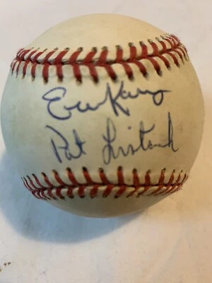 ERIC KARROS PAT LISTACH SIGNED AUTOGRAPH OMLB BASEBALL DODGERS BREWERS C - Image 1 of 4