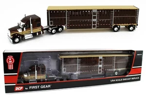 DCP 1:64 *BROWN & TAN* Kenworth W990 High Roof & WILSON LIVESTOCK TRAILER NIB - Picture 1 of 8