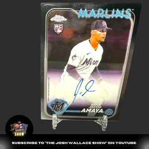 2024 Topps Chrome Jacob Amaya AUTO Autograph ROOKIE RC MARLINS - Picture 1 of 3
