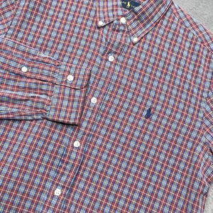 Ralph Lauren Mens Medium Check Plaid Button Down Shirt LS 100% Cotton Shirt Pony - Picture 1 of 5