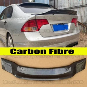 FOR 2006-11 HONDA CIVIC SEDAN CARBON FIBER STYLE R STYLE DUCKBILL TRUNK SPOILER - Picture 1 of 6
