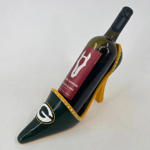 Green Bay Packers NFL Football Decorative High Heel Shoe Wine Bottle Holder Cover