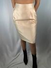 Blumarine Ivory Beige Gold Silky Pocket Skirt Nwt