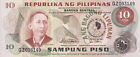 10 Piso 1981 Philippinen Banknote Aunc Aus Bundel P 167
