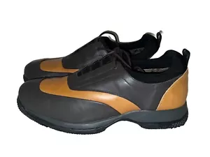 Hugo Boss Mens Golf Brown Leather Gore-Tex Athletic Shoe Sz - 10 19934 Vintage - Picture 1 of 11