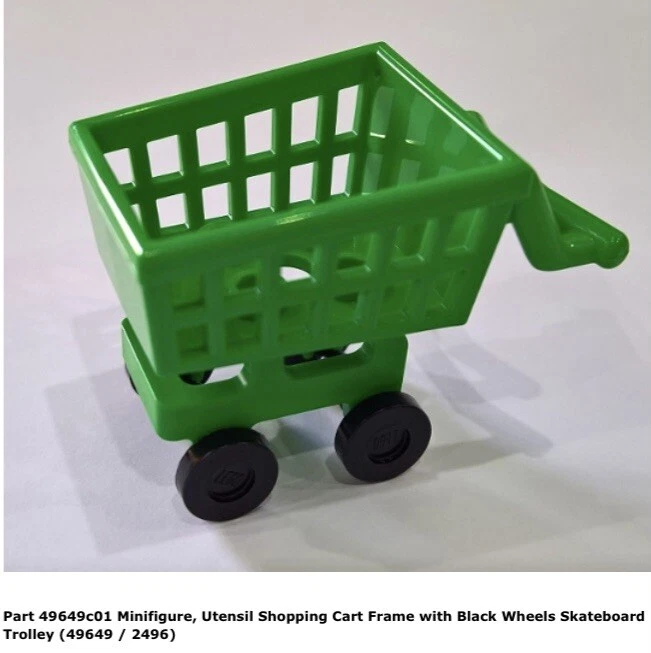 Lego verde brillante supermercado comestibles alimentos carrito de compras, utensilio de ciudad/amigos Foto 1 de 1