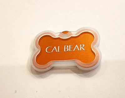 CUSTOM ENGRAVED PET TAG ORANGE BONE SHAPE WITH SILENCER DOG  PERSONALIZED TAGS - Image 1 of 2