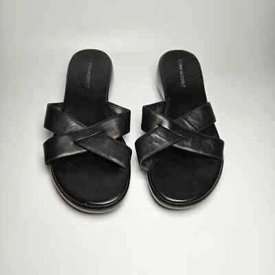 Gloria Vanderbilt Women's Wedge Leather Strap Sandal, Size 9.5 - Image 1 of 4