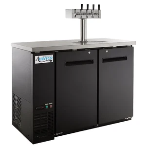 Four Tap Kegerator Beer Dispenser - Black, (2) 1/2 Keg Capacity - Picture 1 of 6