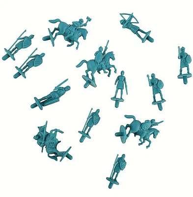 Lote de figuras de juego de mesa feudal azul años 70 piezas del ejército real rey príncipe duque C570 Foto 1 de 4